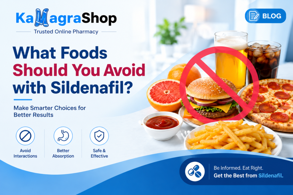 KamagraShop Foods to Avoid Sildenafil Banner